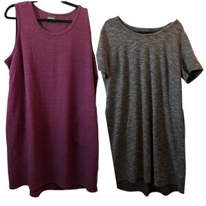 32 Degrees Ladies Set of 2 Dresses in Rich Purple and also Gray